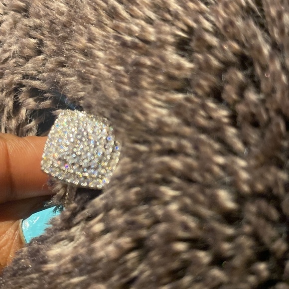 Fashion  Bling bling silver luxe cushion ring size 9 - Picture 6 of 11